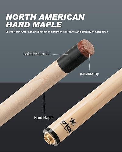 Miniatura 5 de CRICAL Taco de piscina de fibra de carbono de 0.465in0.492in con tecnología de billar profesional de baja desviación