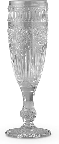 Miniatura 7 de WEDDINGSTAR Flauta de champán de vidrio prensado estilo vintage 6oz - transparente Claro,Azul,rosado (Blush Pink),Negro -,Gris