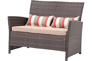 SUNSITT Outdoor Wicker Loveseat with Cushions