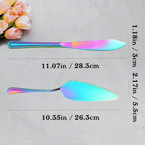 Miniatura 3 de Juego de cuchillos y servidores personalizados para tartas con grabado personalizado, para boda, acero inoxidable, cortador de pastelería, para