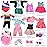 Ebuddy Doll Clothes & Accessories - 8 Sets Outfit with Shoes, Backpack, Glasses, Camera, Pad for 18 Inch Girl Dolls