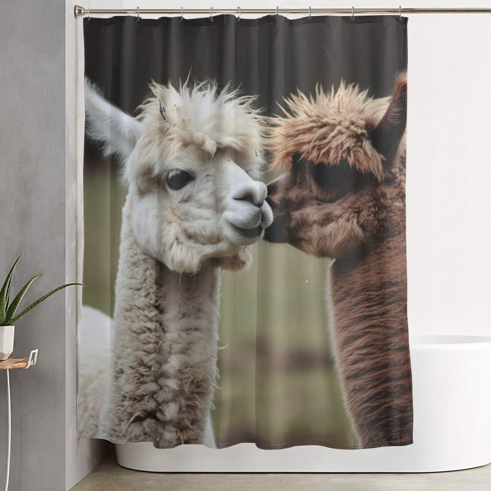 Rideau de douche imperméable 182,9x152,4 cm avec 12 anneaux pour décoration de salle de bain moderne
