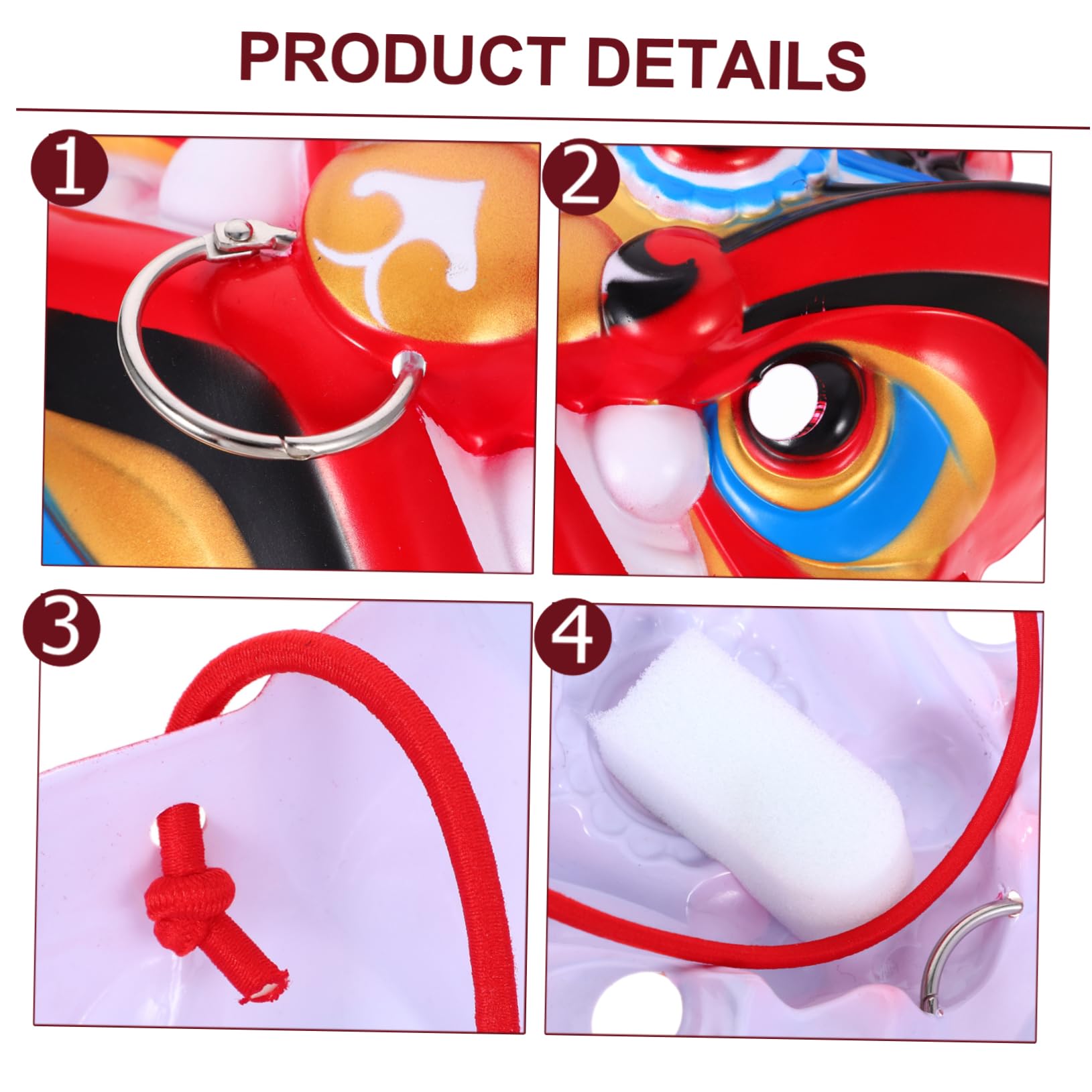 TOYANDONA 5pièces Masque De Lion Chinois Masque De Danse Artisanale Pour Spectacles Et Cosplay Costume Amusant Pour Fêtes Et Performances Scéniques