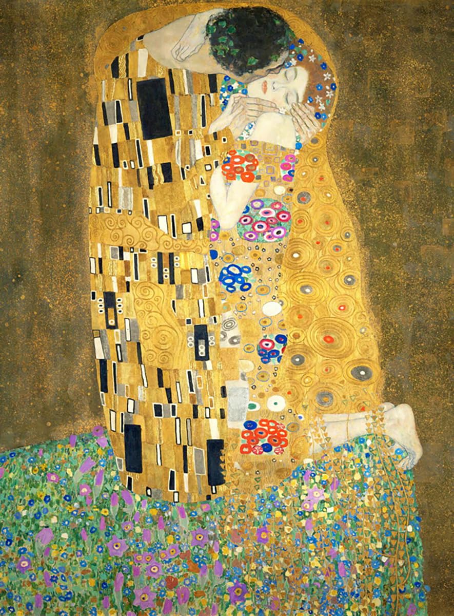 El Beso | Gustav Klimt | Simbolismo | Cuadro Canvas Wall Art | Impresion Giclee lienzo algodon puro | Bastidor 3cm | 70x95cm