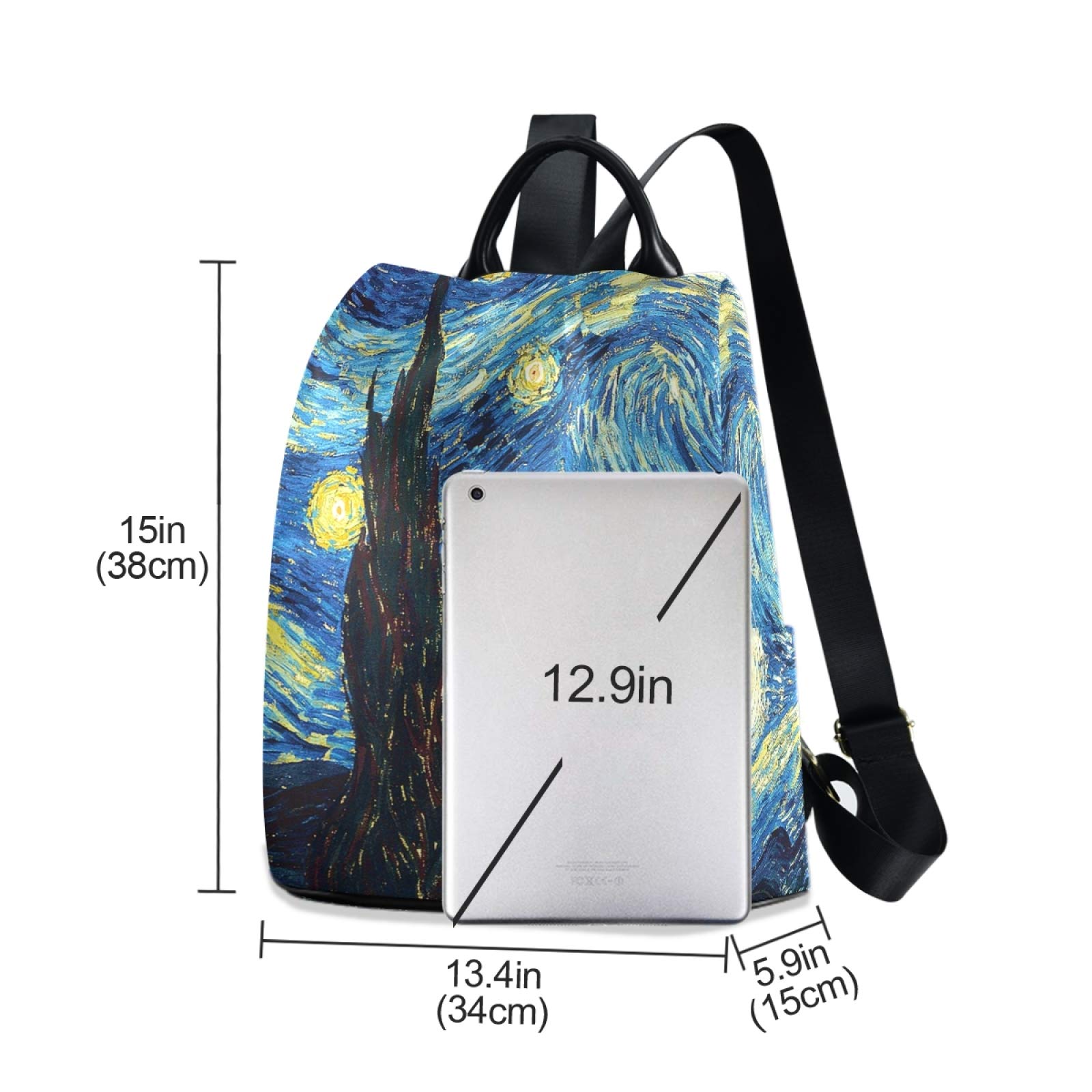 Amazon.com: ALAZA Starry Night Sky Van Gogh Backpack Purse 
