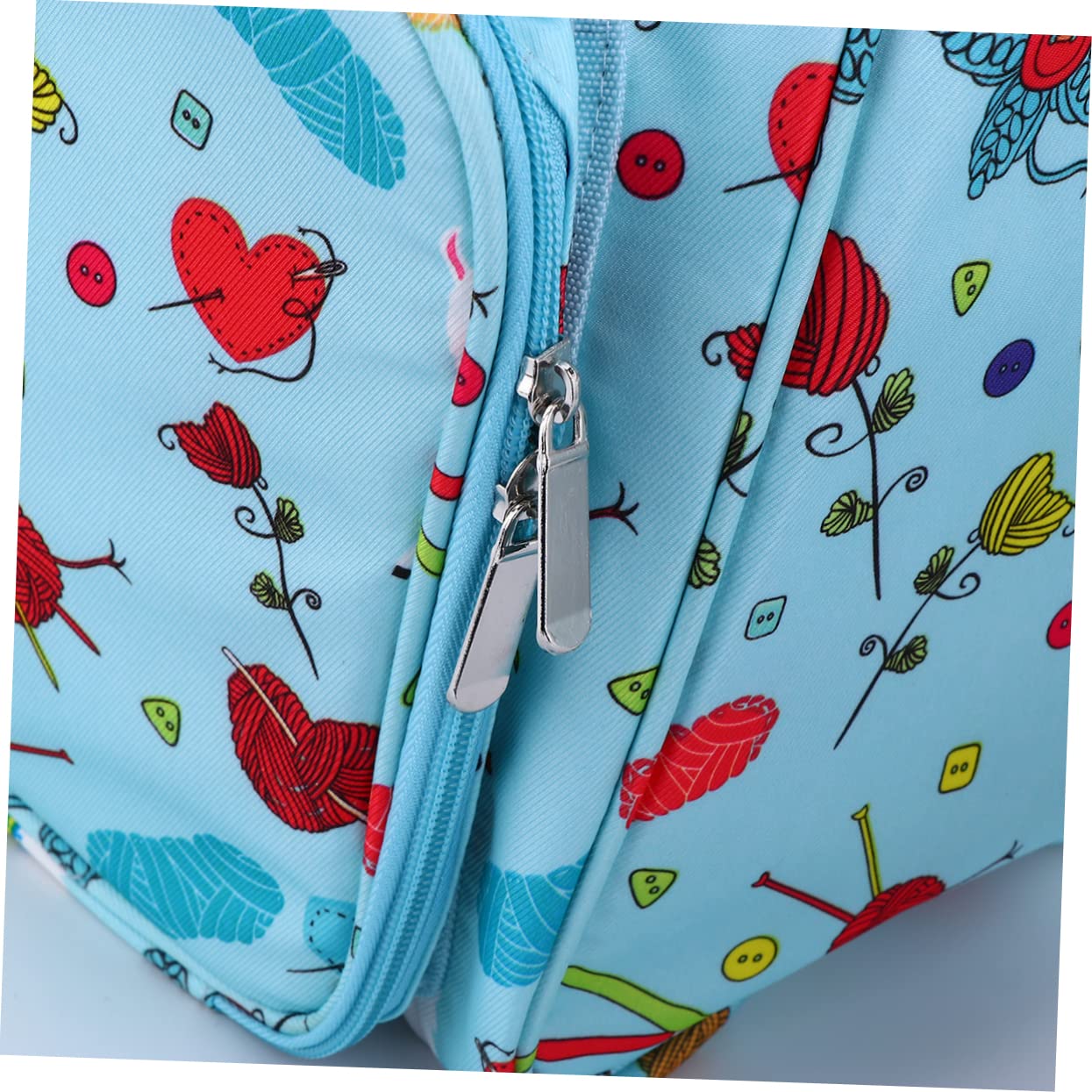 NUOBESTY Borsa Portaoggetti in Tessuto Oxford 600d Con Motivo A Sacchetto Porta-filato Di Lana Organizer Per Uncinetto E Contenitore Per Lana Da Lavorare A Maglia Borsa Con Cerniera