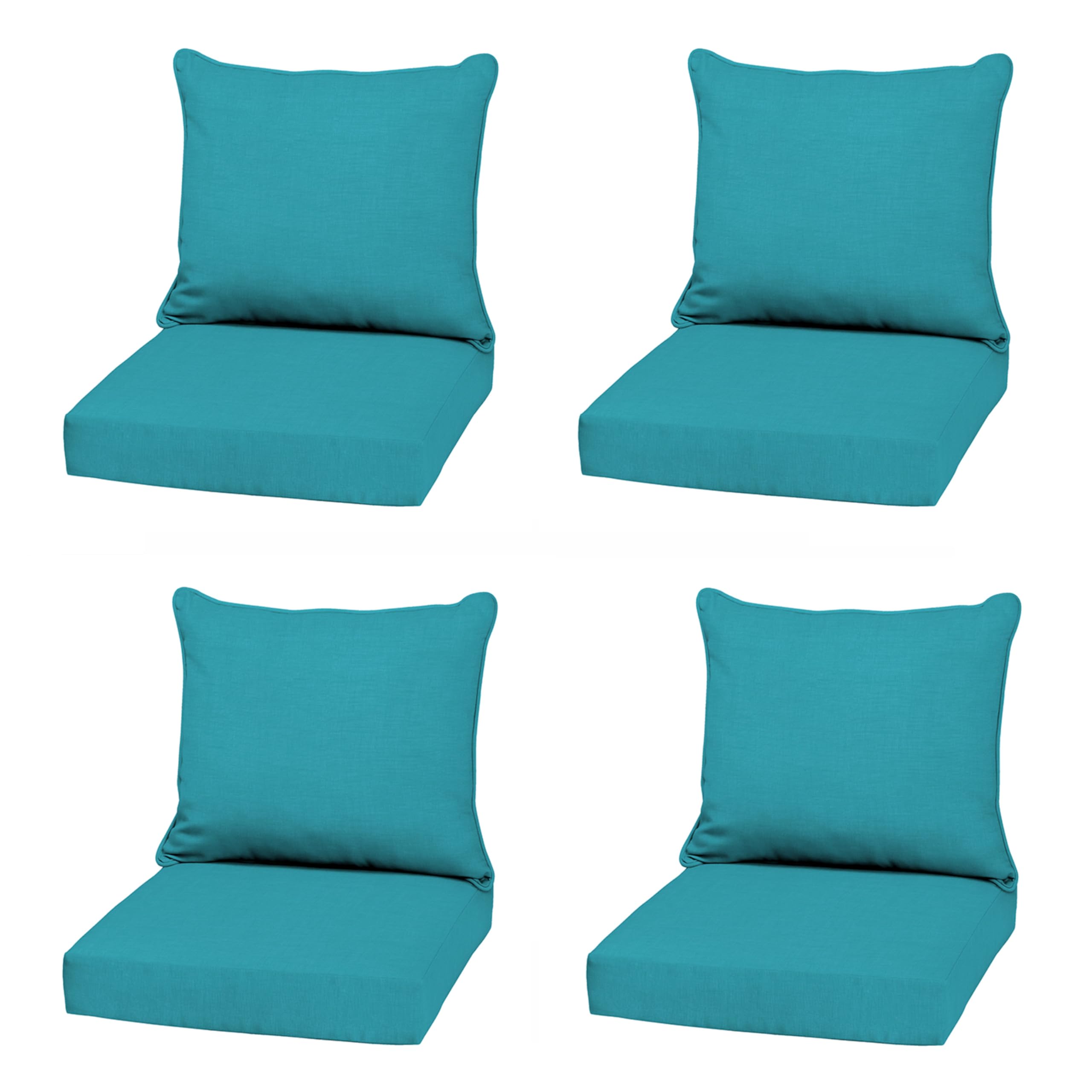 Arden Outdoor Deep Seat Cushion Set, 4-Pack, 22x24, Lake Blue