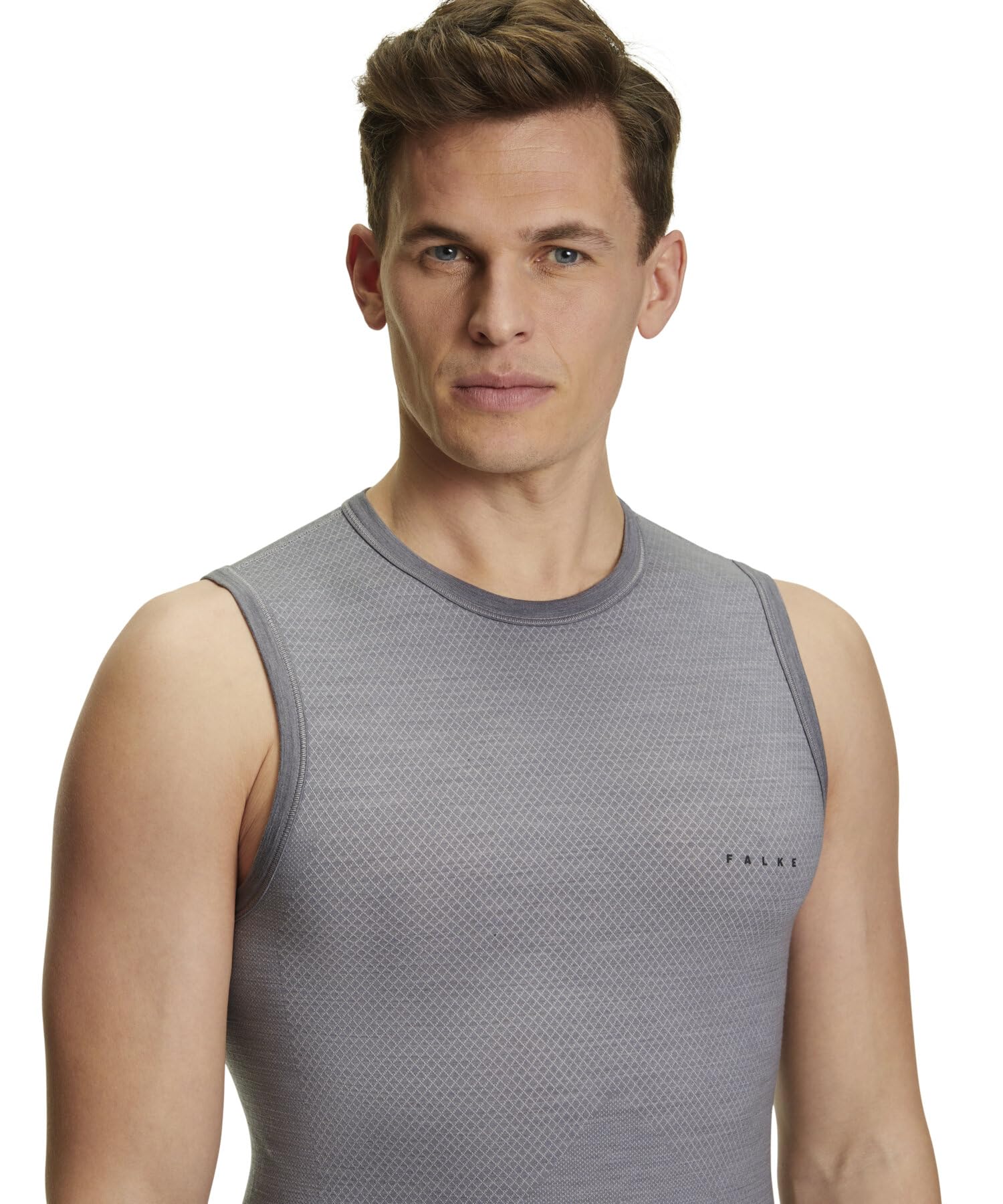 FALKE hombre Wool-Tech Light camiseta técnica deportiva sin manga para climas cálidos y fríos transpirable regulación del clima neutralizador de olores lana hilo funcional 1 pieza | Mezcla de lana de merino y seda