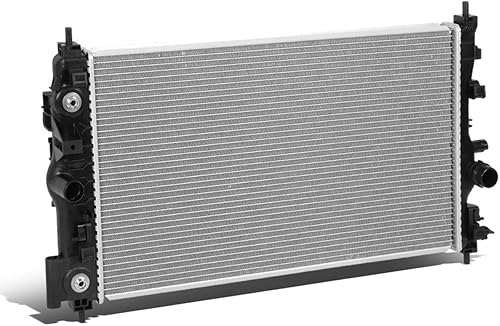 DNA Motoring OEM-RA-13199 Radiador de enfriamiento de aluminio estilo fábrica compatible con Cruze 2010-2017 1.6L 1.8L, 26-34 pulgadas de ancho x