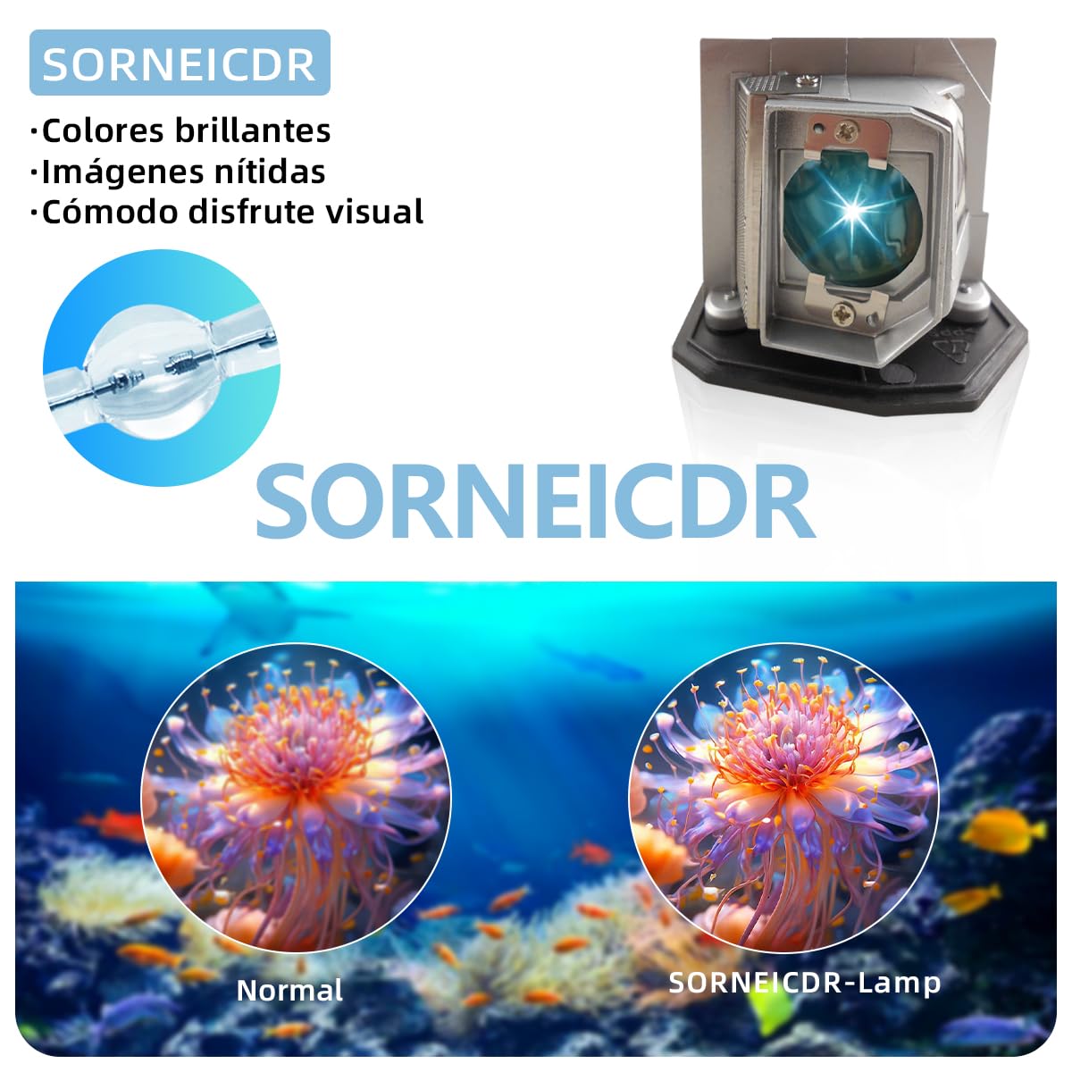 EC.K0100.001 Lampada proiettore di ricambio con alloggiamento per ACER X1261, X1161, X110 Videoproiettore