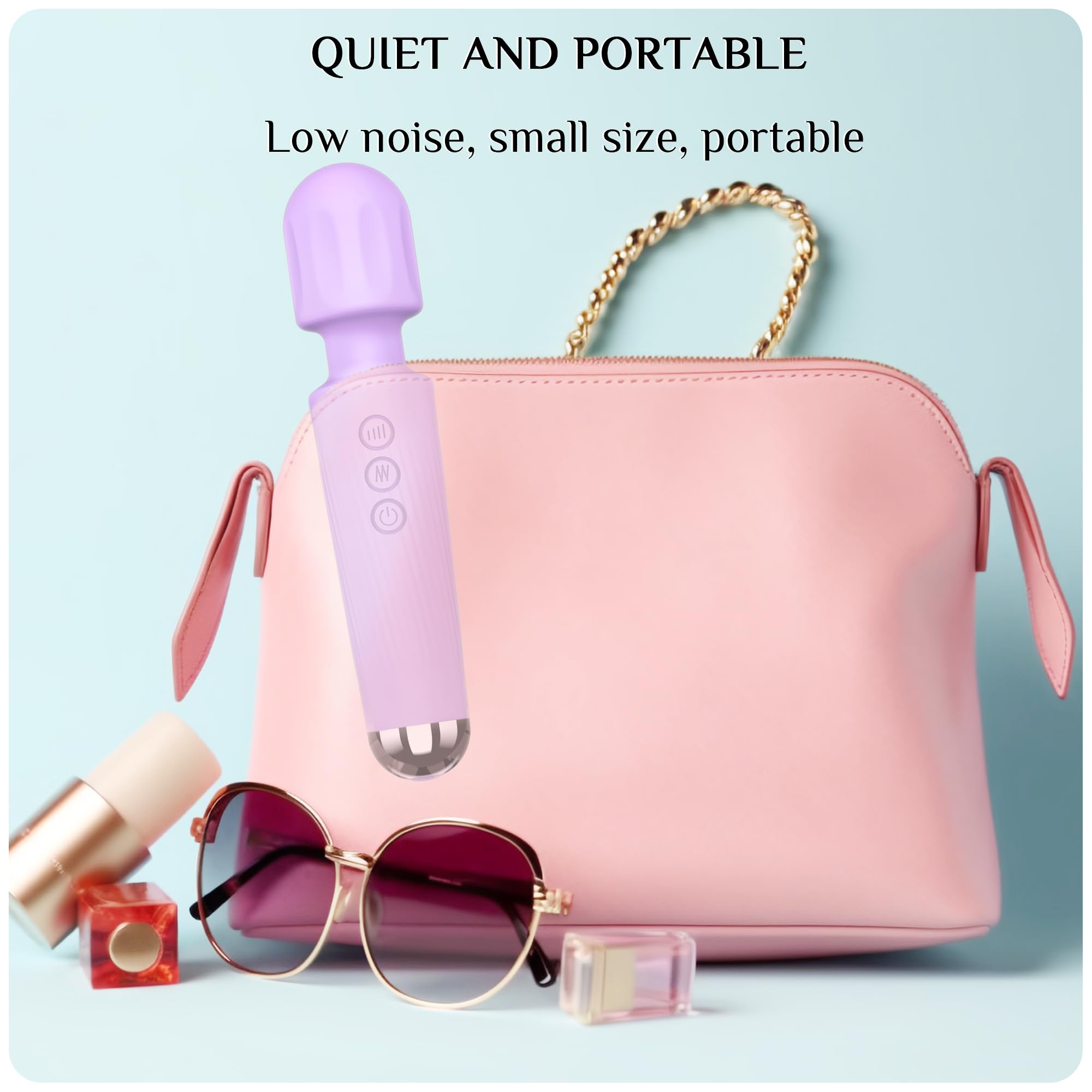 Vibrator Wand,Adult Sex Toy Wand, G Spot Dildo, Clit Vibrator, Sex Vibrators,Clitoris Stimulation,with 8 Speeds & 20 Patterns,Fully Waterproof,Vibrating Wand for her Pleasure (Rose Red): Large Light purple