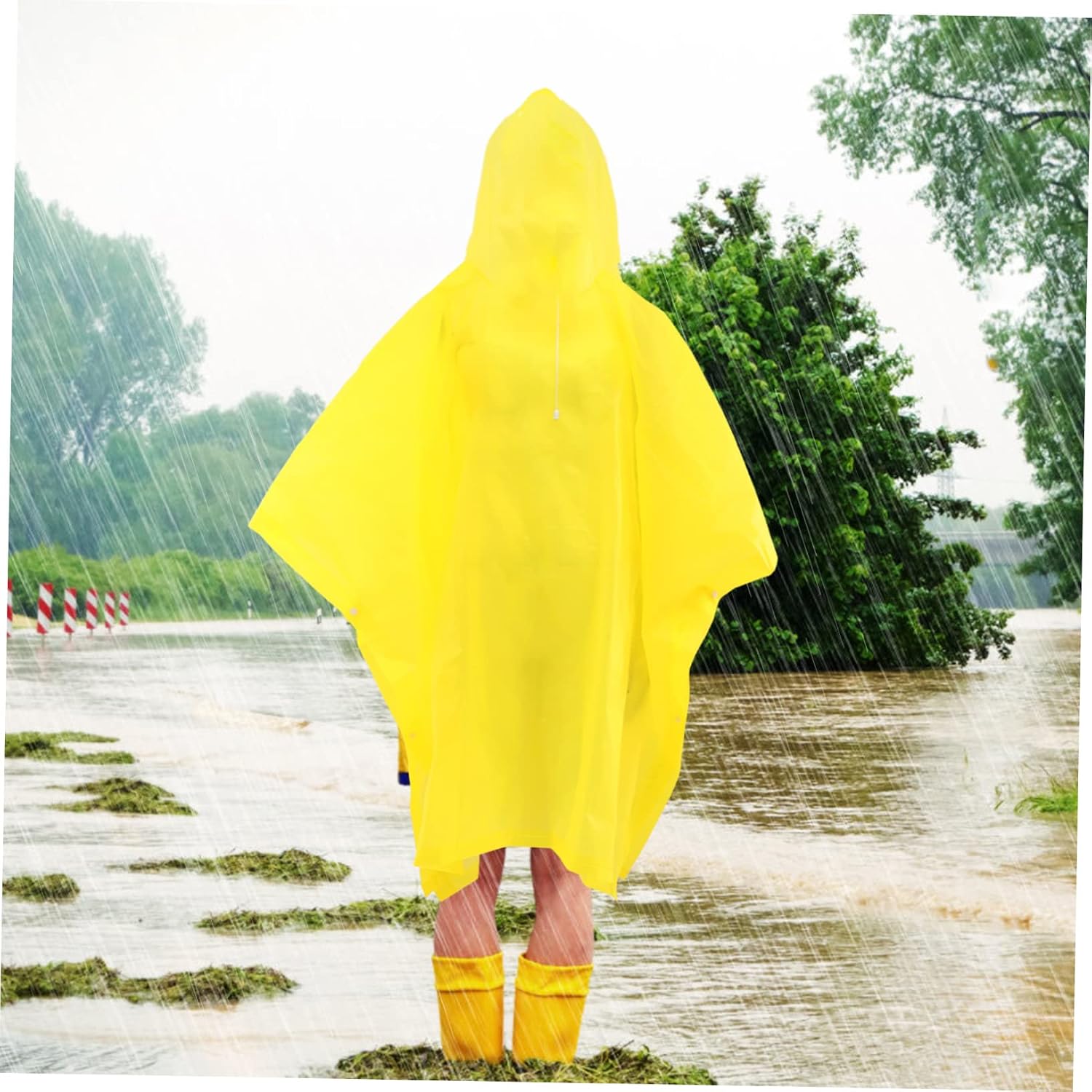 Holibanna Professional Rain Coat with Hood Portable Adult Rain Poncho for Outdoor Activities Lightweight Emergency Rain Jacket for Hiking Camping Travel