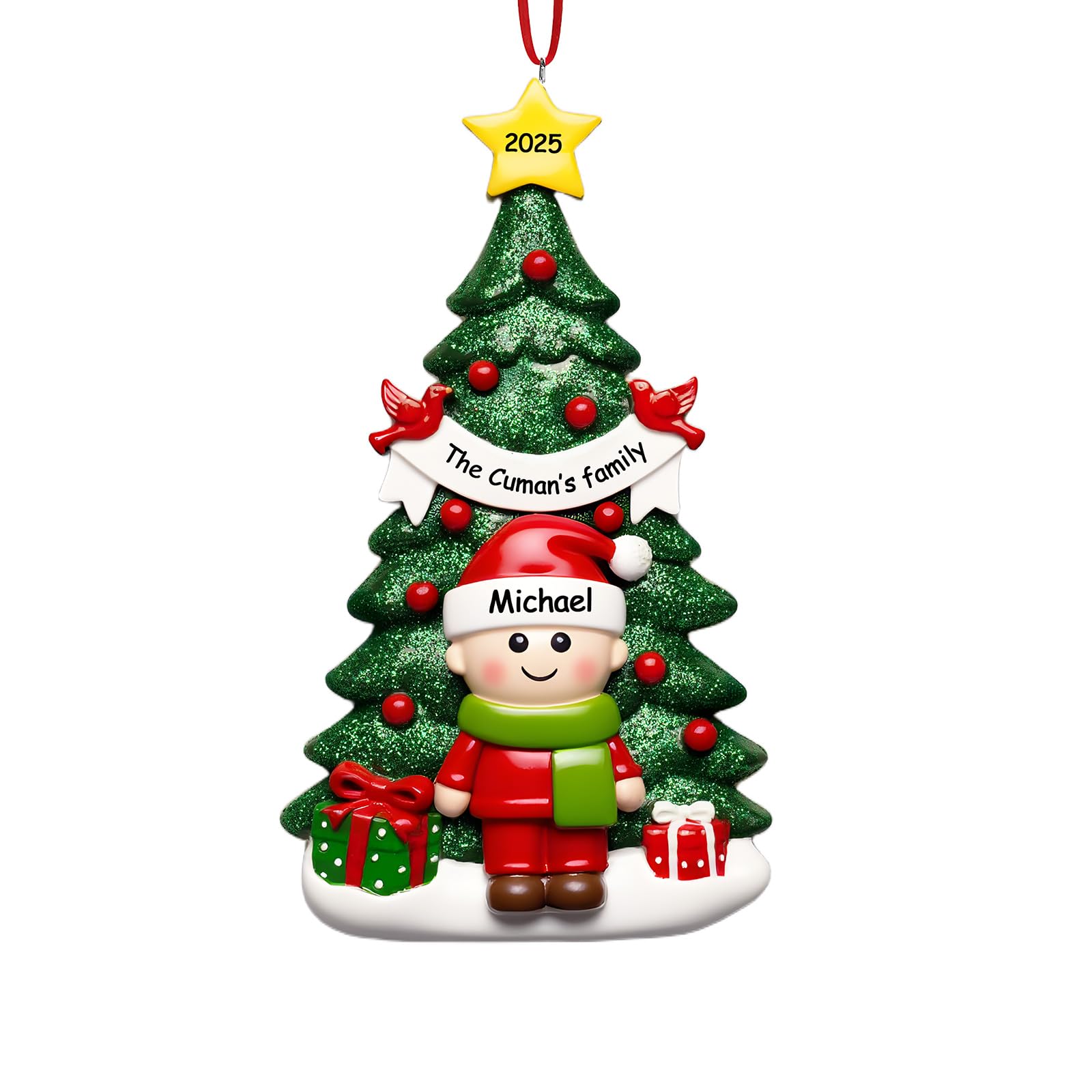 Bemaystar Personalised Baby First Christmas Ornament 2025–Handmade Resin Ornament with Custom Name & Year–Family Keepsake Gift for Newborn — image 1