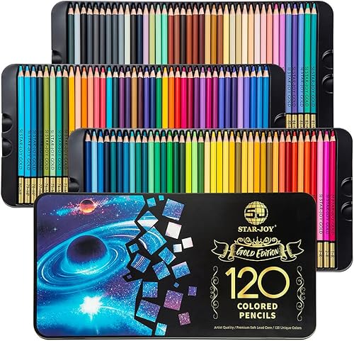 Edición Oro 120 Lápices de Colores para Colorear para Adultos, Lápices de Color Premier para Capas, Sombreado, Mezcla, Regalos de Vacaciones para