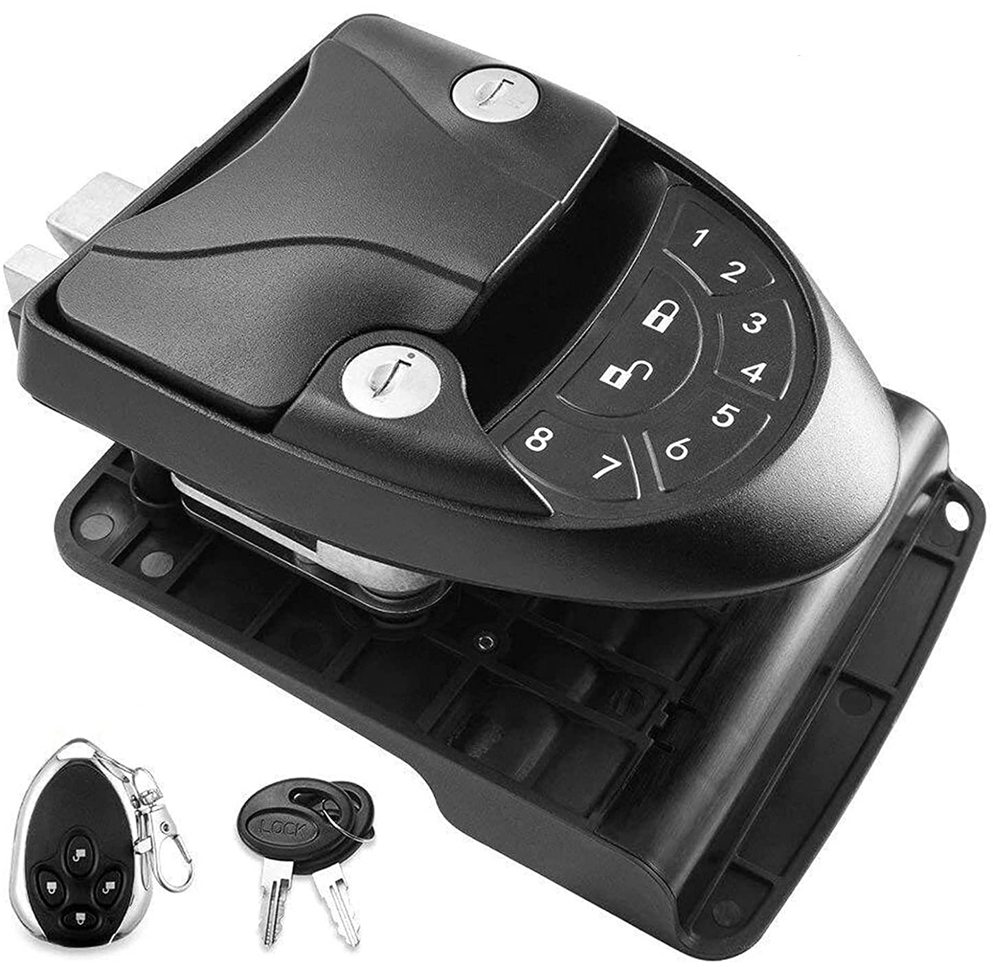RV Keyless Entry Door Lock Handle Latch | 3 Locking/Unlocking Options | RV Lock for Travel Trailer Camper Bus Yacht Truck