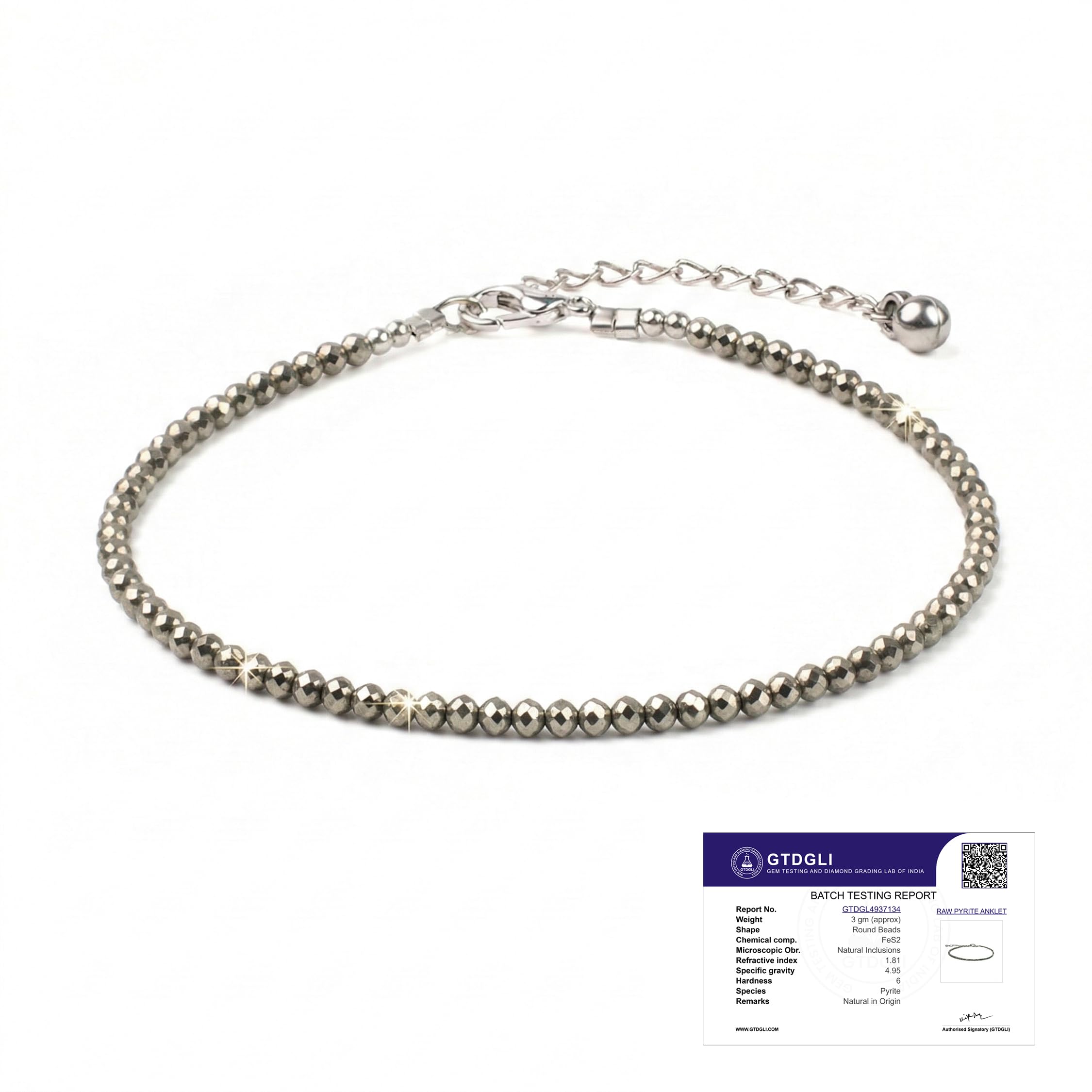 Raw Pyrite Anklet | Stone of Money, Protection & Power | Pyrite Anklet for Women | Best Gift Items | Spiritual Jewellery for Women-image-34