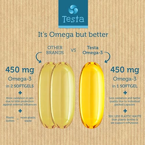 Vista 4 de Complemento alimenticio de Omega-3, basado en la planta DHA y EPA de aceite de algas, omega-3 puro y vegano, mucho más saludable que el aceite