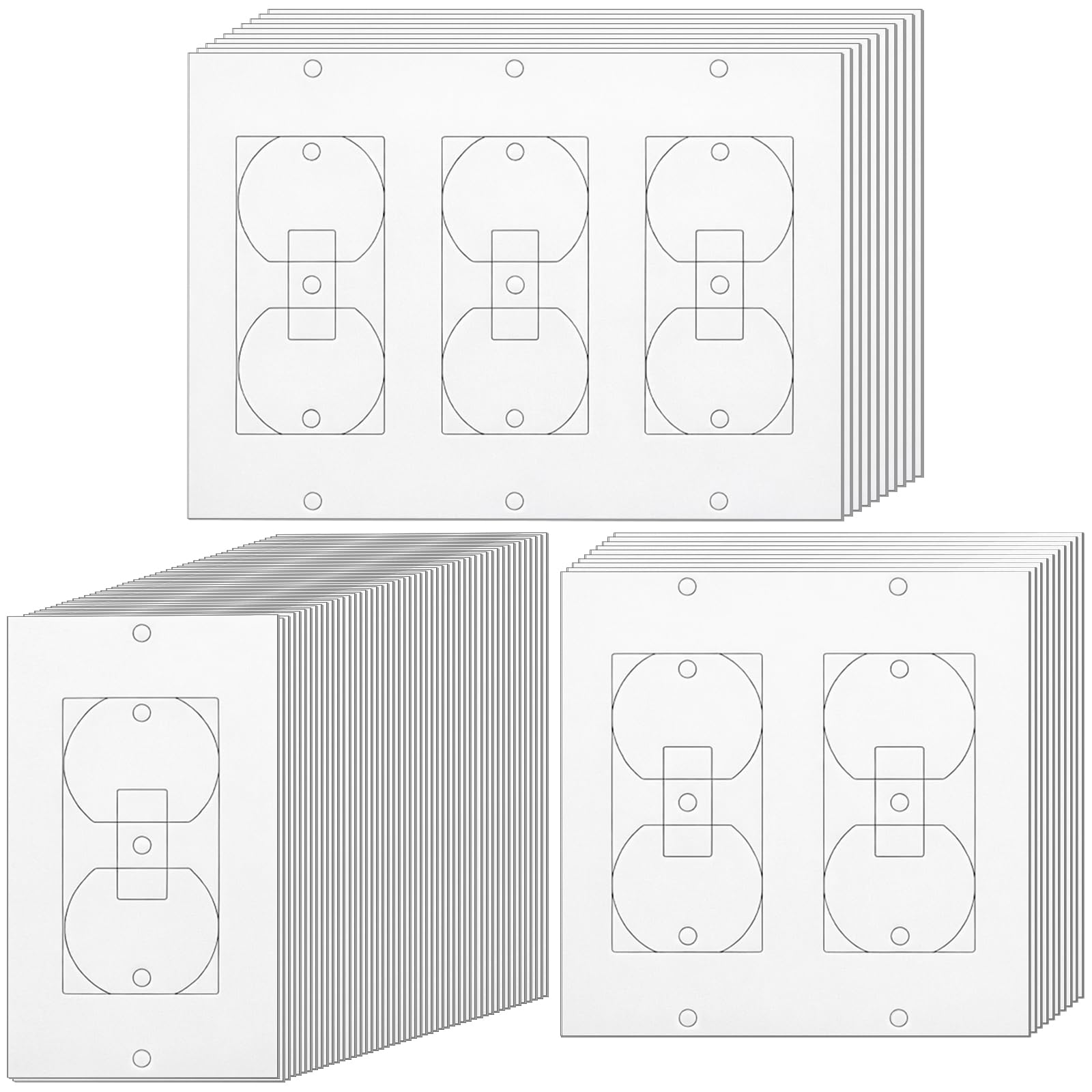 Joints d'isolation murale Fasmov en mousse EVA blanche | Lot de 70 pièces en 3 tailles pour prises