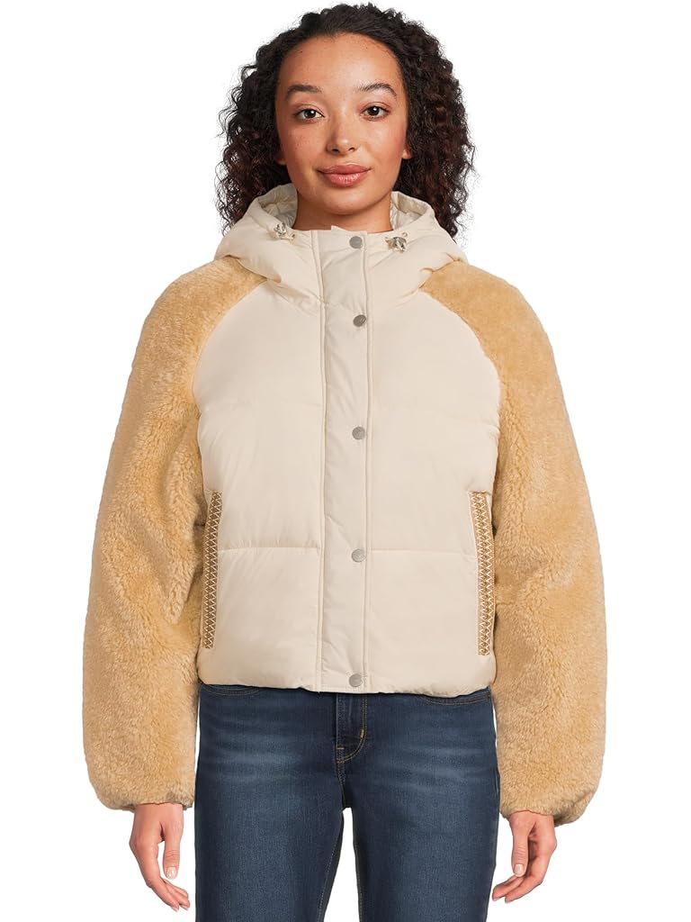Khaki UGG Mykah Uggbraid Puffer Jacket