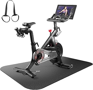 Tapete para bicicleta, tapete de ejercicio para alfombras y suelos de madera, acolchado, color negro