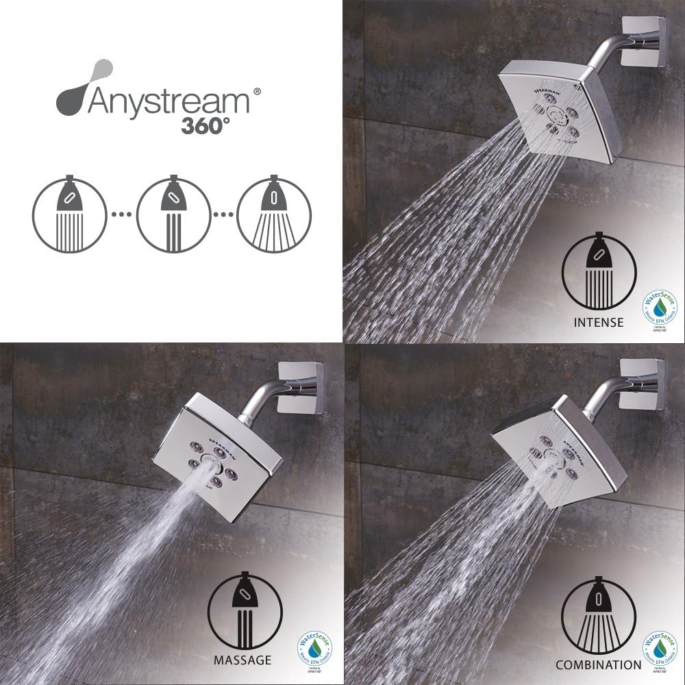 Speakman, Brushed Nickel S-3021-BN-E2 Kubos Anystream Adjustable 2.0 GPM Shower Head
