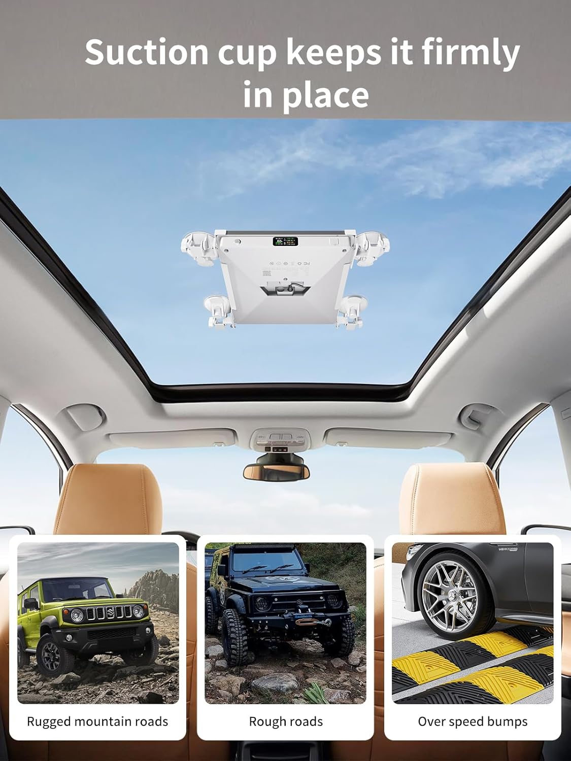 PeakDo Starlink Mini Mount,180°Rotatable Starlink Mini Suction Cup Mount with Large Durable Suction Cup,Strong Frame,35mm Extendable Starlink Mini Mount Kit for Car Sunroof,RV,Boat,Airplane