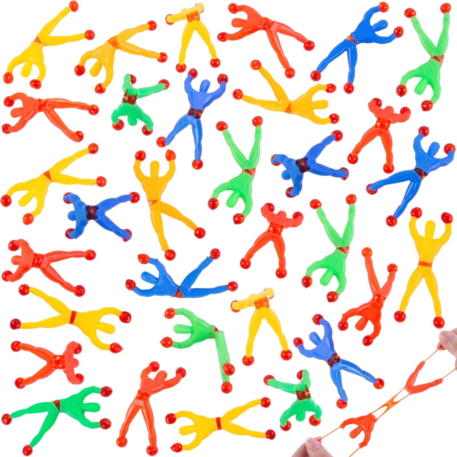 Shindel 50PCS Stretchy Wall Climbers, Climbing Man Sticky Toy Set Fidget Toys Party Favors for Kids 3+, Valentines Day Gifts for Kids Goodie Bag Stuffers Fillers, Classroom School Exchange Prize