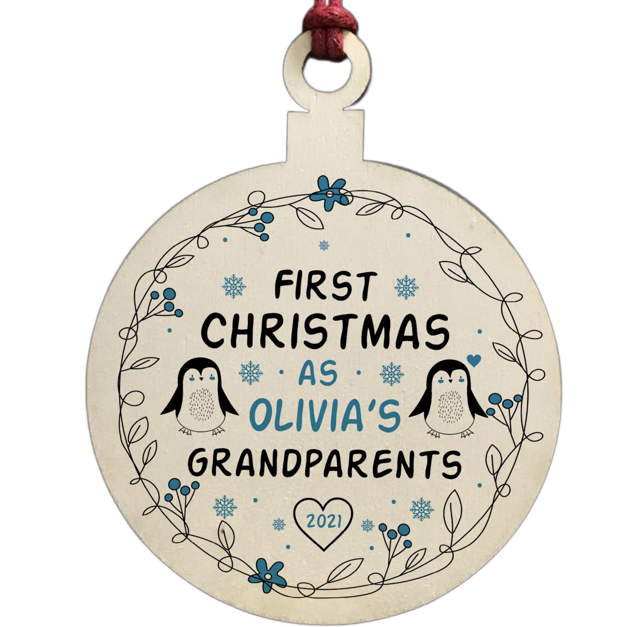 First Christmas As Grandparents Personalised Christmas Decoration Nan Grandad Gift