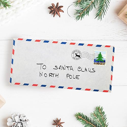 Miniatura 4 de Sello negro del poste nortesello de Navidad de goma autoentintado sobre de gomasello de silueta de reno negroletras a de Santa Air Mail