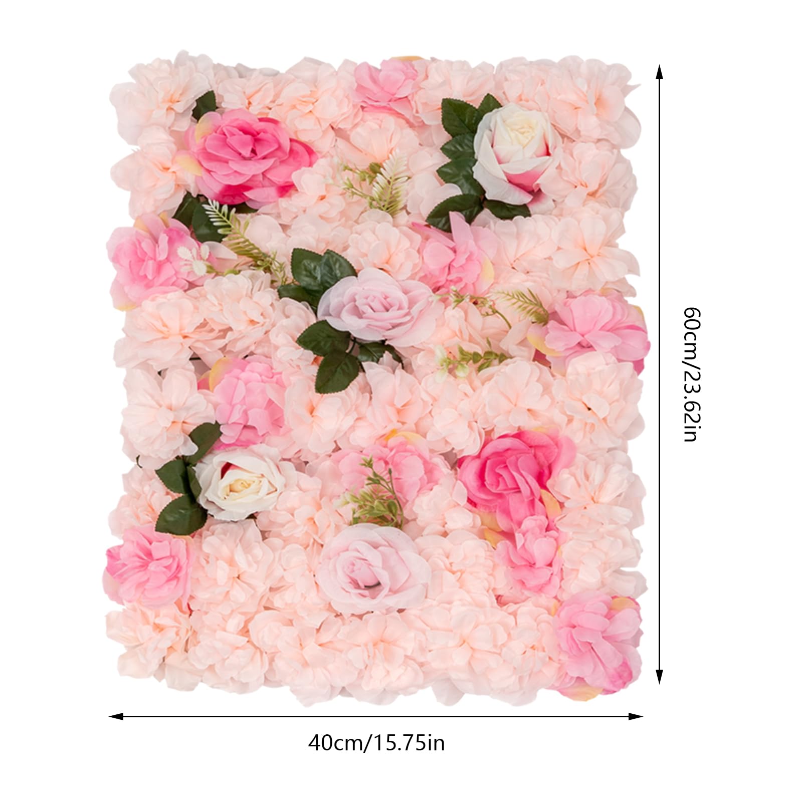 6 pannelli da parete per fiori, 40 x 60 cm, decorazione di fiori artificiali, pareti di rose, rose, piante acquatiche, fiori da parete, sfondo fai da te, per feste di matrimonio