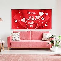 Vista 137 de Cartel de fondo personalizado para el día de San Valentín, decoración de San Valentín, letrero de vinilo con texto en inglés "Be My Valentine