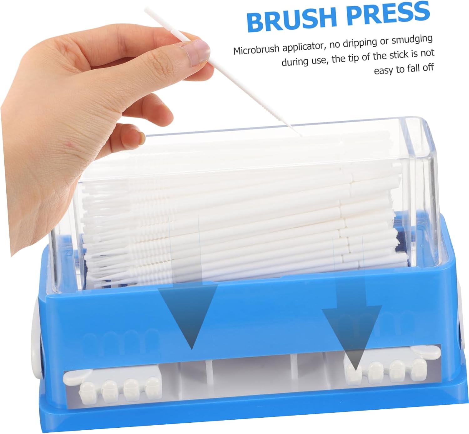 FOMIYES 100pcs Micro Brush Applicators for Portable Cleaning Swabs with Storage Box Precision Microbrushes for Oral Hygiene and Makeup Application
