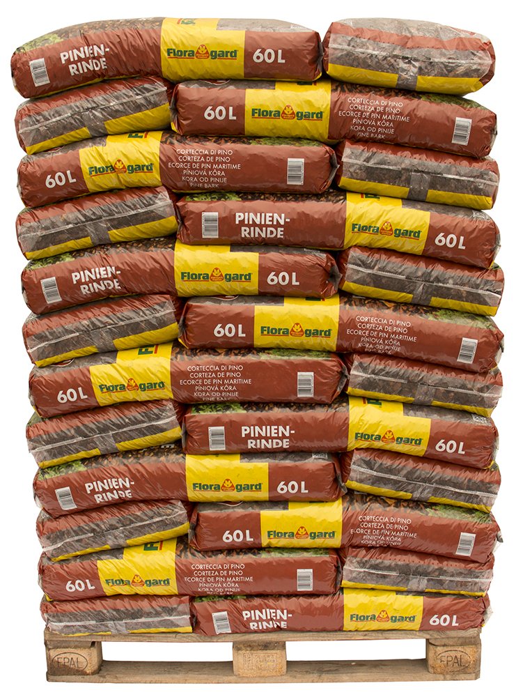 Floragard Mulch Pinienrinde 15-25 mm 39 x 60 L auf Palette, mittlere Struktur