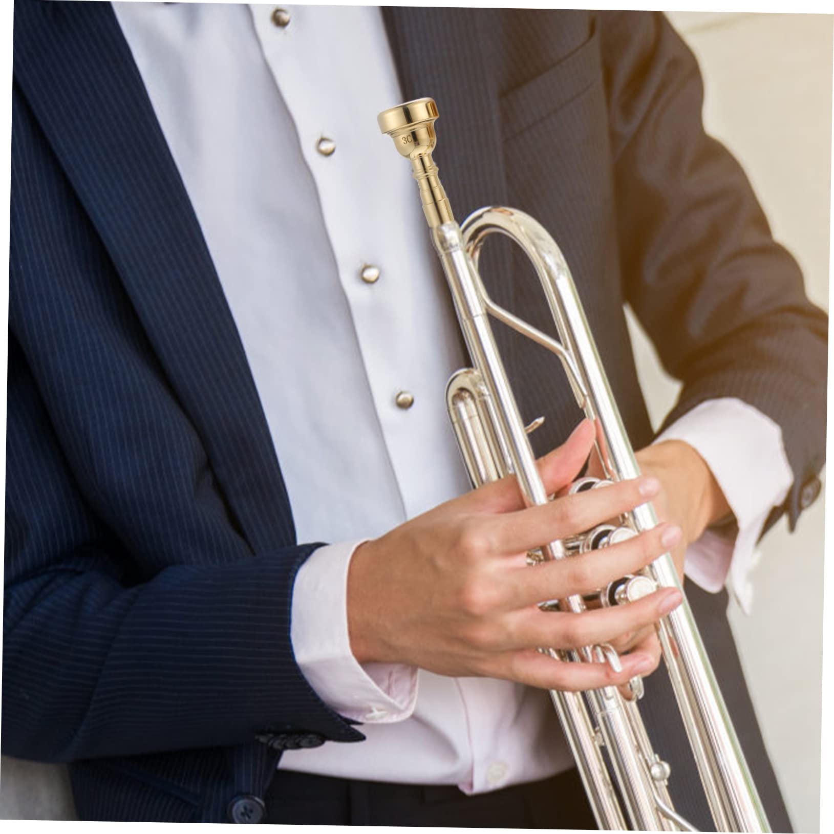 ifundom Lot de 4 Set de Set de Embouchures de Trompette en Cuivre et Alliage Léger pour Débutants et Professionnels D'accessoires pour Instruments de Musique