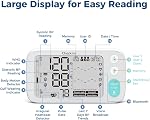 Checkme Blood Pressure Monitor for Home Use include Pregnant Women & Diabetics, Bluetooth Blood Pressure Machine, Dual Display, XL Size Cuff 22-45cm, 2x250 Storage, Voice Broadcast, Work with APP