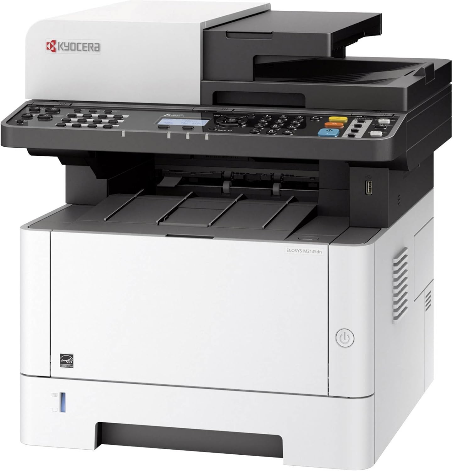 Kyocera 1102PJ2US0 ECOSYS P2135dn Black & White Network Printer, Fast Output Speed of 37 Pages per Minute, Warm Up Time 16.5 seconds or less from main power on and sleep, First Page Out 8 seconds or l