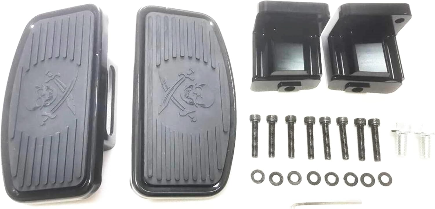 Driver Footboards Front Rider Floorboards Adjustable Large Wide D-shaped Foot Rests For Can-Am Canyon/Redrock/XT 2025 2026 Models Foot Accessories (Black Skull Swords)