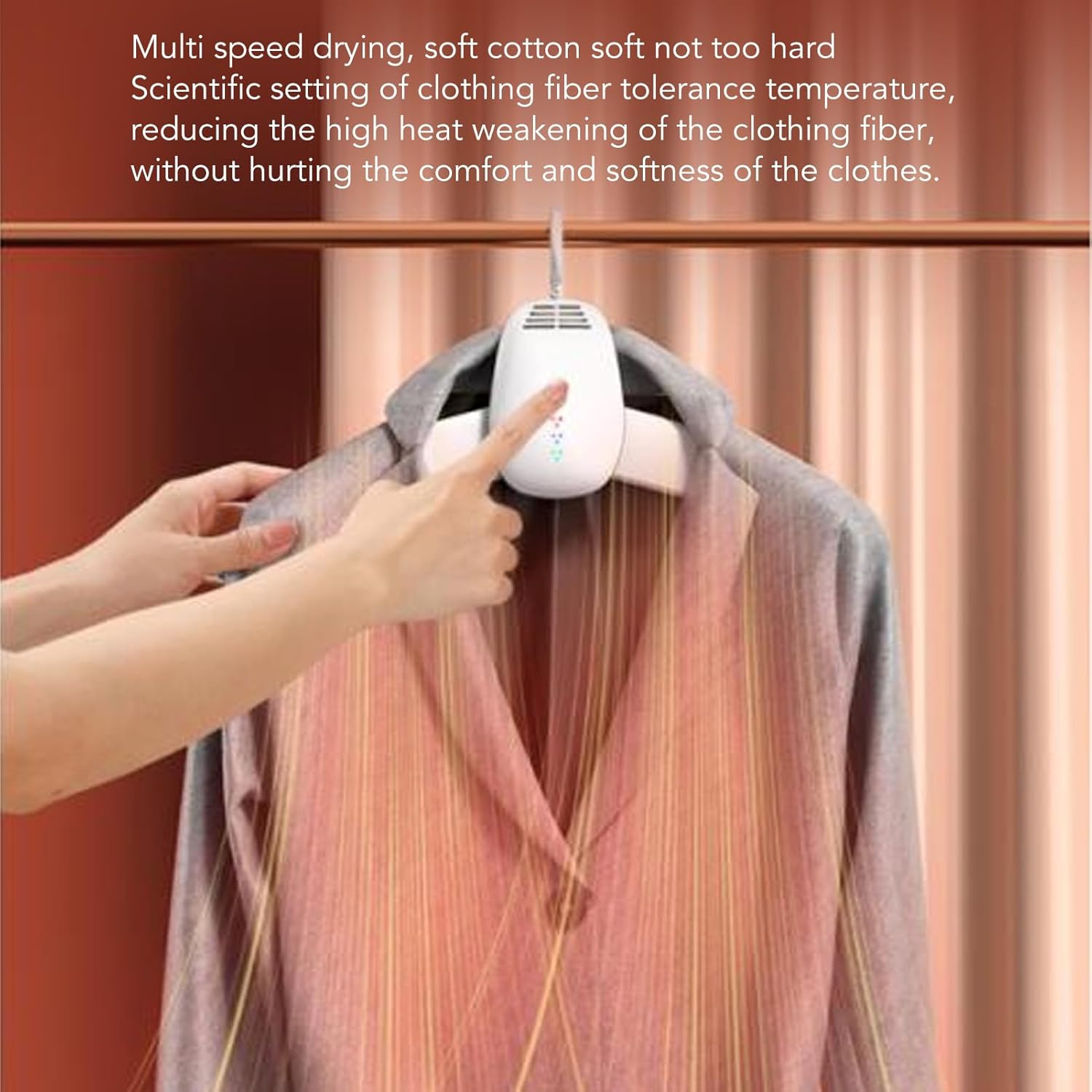 Electric Portable Clothes Dryer for Home, Adjustable Temperature, Clothes Hanger Electric Dryer, with Shoe Drying Attachment, Foldable Drying Rack, Timers Automatically Shutdown