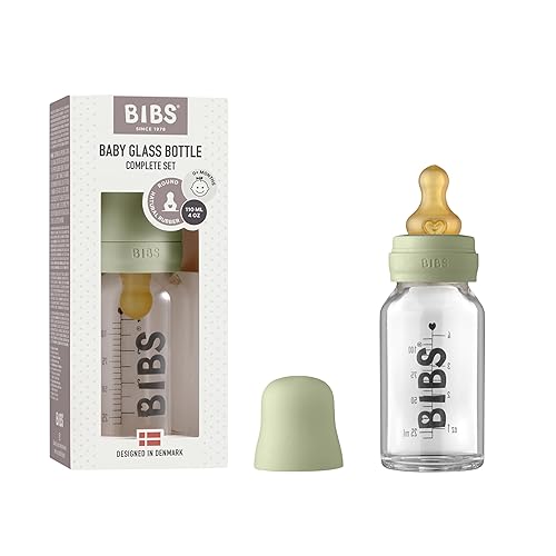 Miniatura 8 de BIBS - Juego completo de biberones de vidrio para bebé, 225 ml | Sin BPA, goma natural | Fabricado en Dinamarca | Marfil Marfil,Azul