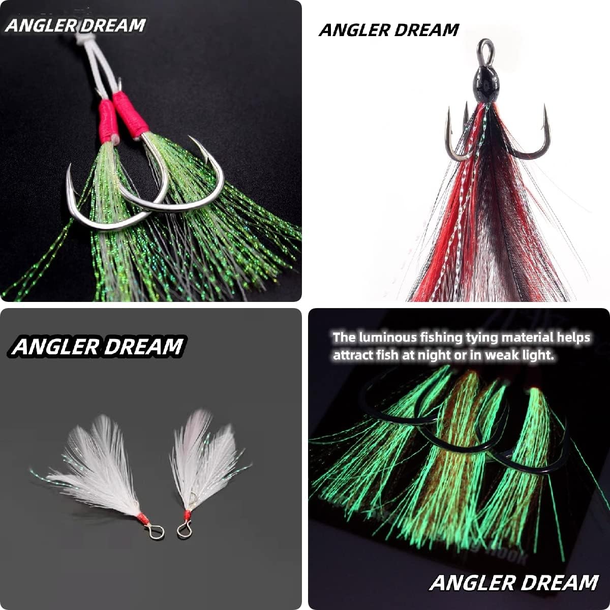 34bags Fly Tying Materials Crystal Flash Lures Making Dry Files Rainbow Night Glow Fly Tying Materials 150PC/bag