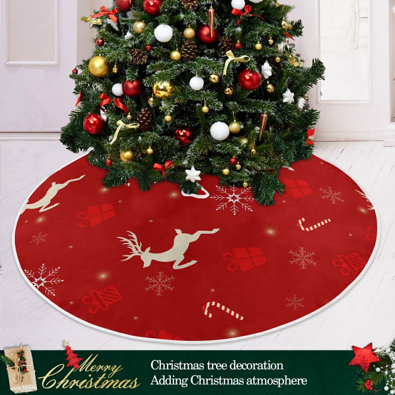 Vickerman Gonna Per Albero Di Natale Barocca - Velluto Rosso E Oro - Diametro 152 Cm