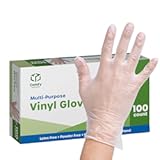 Comfy Package Disposable Vinyl Gloves – Clear&comma; Latex-Free&comma; Powder-Free&comma; BPA-Free – Safe for Food Handling&comma; Cooking & Cleaning
