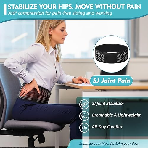 Miniatura 3 de Soporte de cadera para mujeres y hombres  Dispositivos de alivio del dolor de ciática, manga de compresión ajustable de isquiotibiales y envoltura