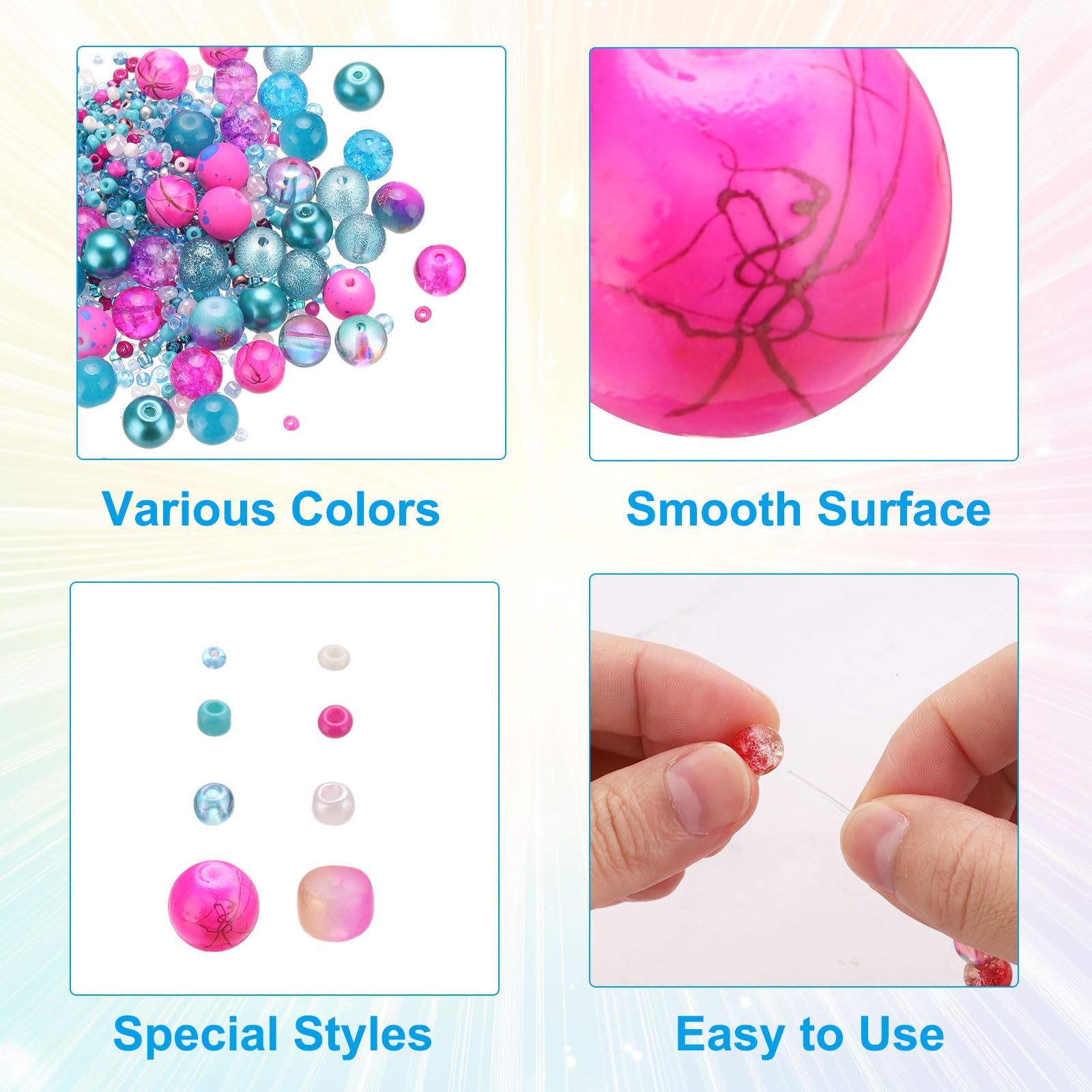 PATIKIL 2-8mm Assorted Glass Resin Beads - Image 3