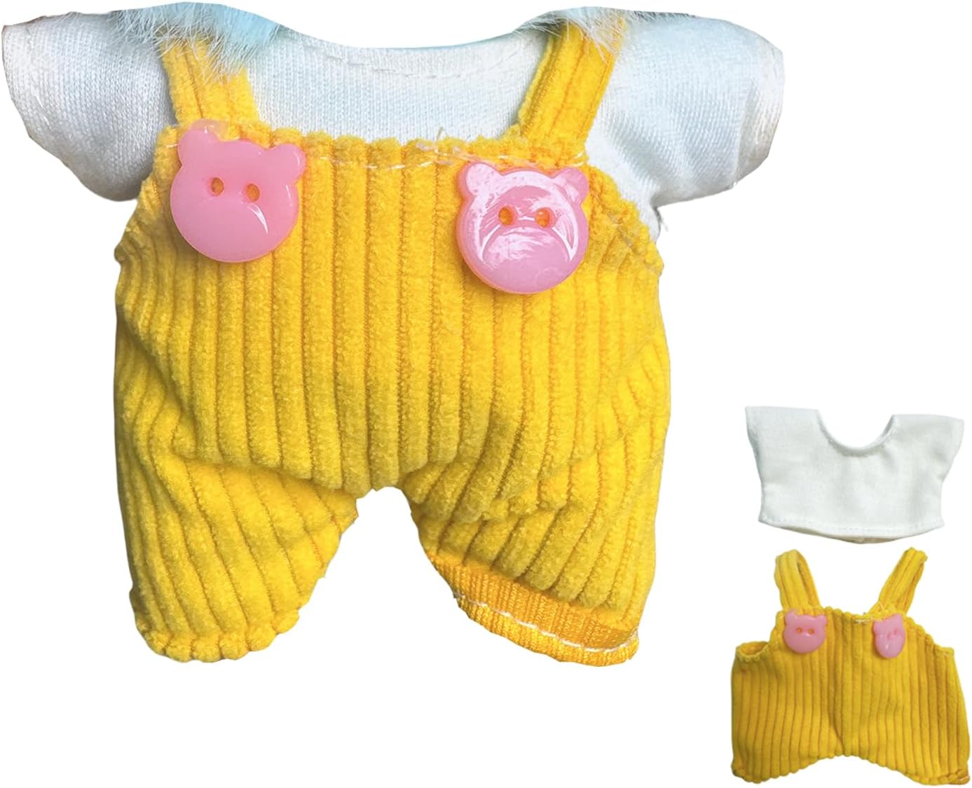 ‌Premium Knit Doll Clothing Set(NO Doll) - Soft Stretch Fit for 15cm/17cm Collectible Figures Multi-Style Outfits Stylish Miniature Clothes & Accessories Costume (Yellow)