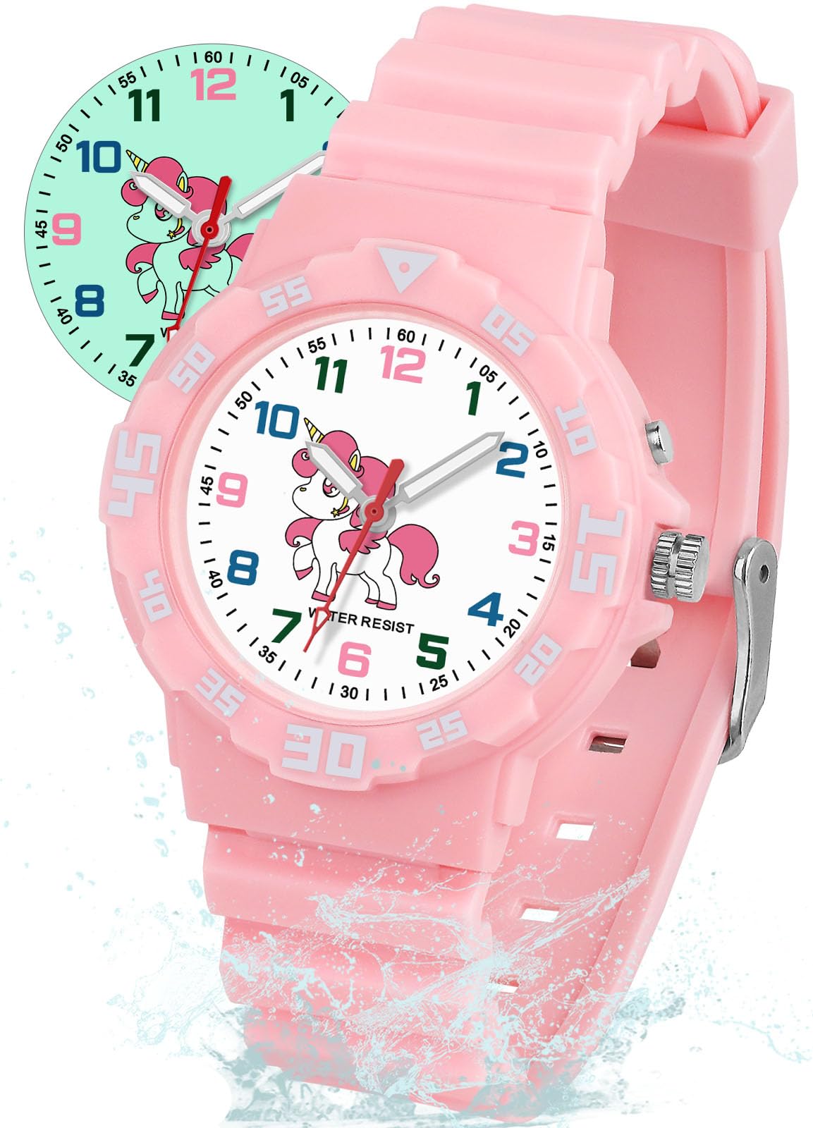Kids Watch with Light for Boys Girls Unicorn Dinosaur Watch 30M Waterproof Watch Easy to Read for 4-12 Years Old Brithday Gift Children's Day Christmas Day