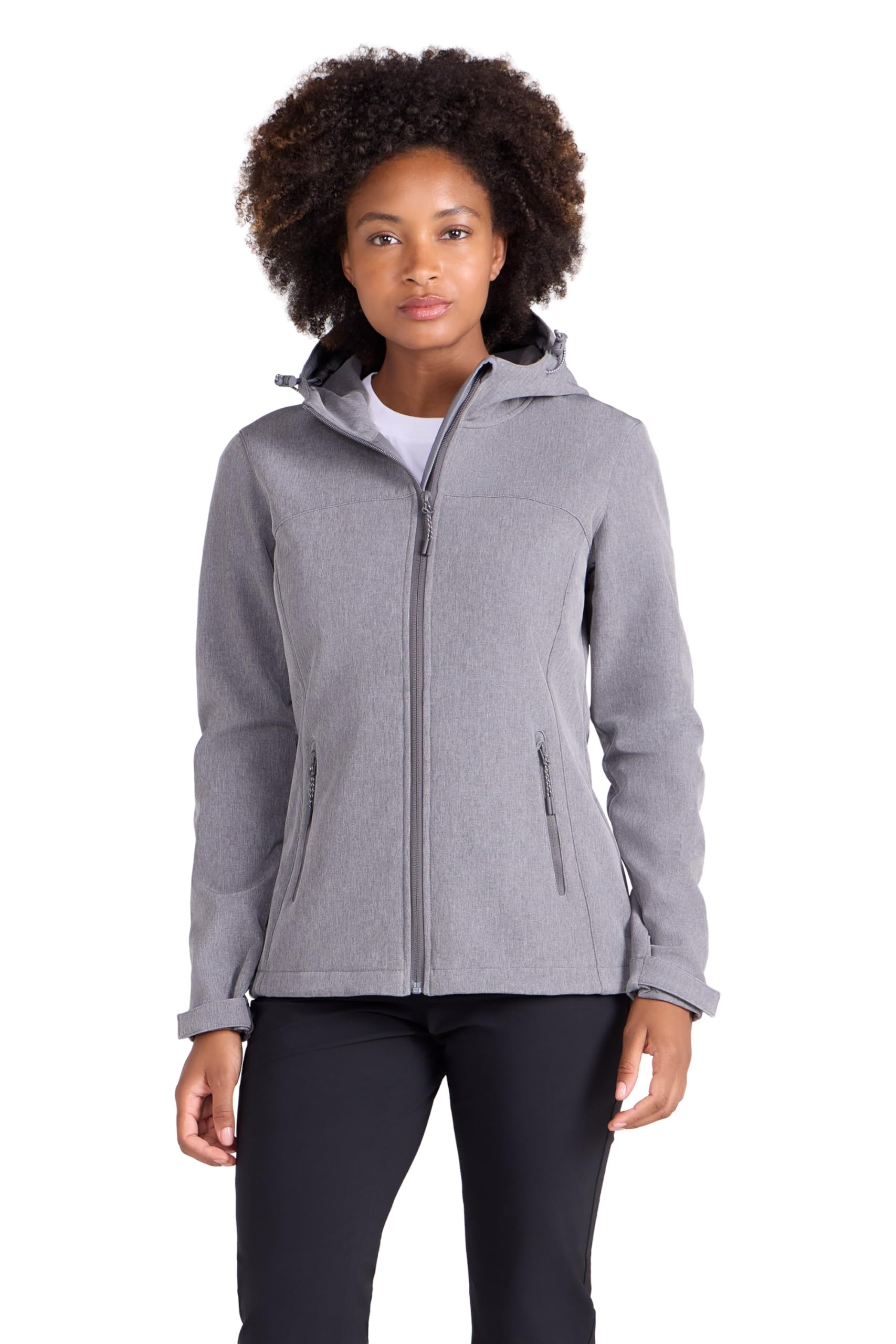 Mountain Warehouse Women's Dark Grey Exodus Softshell Jacket Water Resistant Jacket In | Size: 10