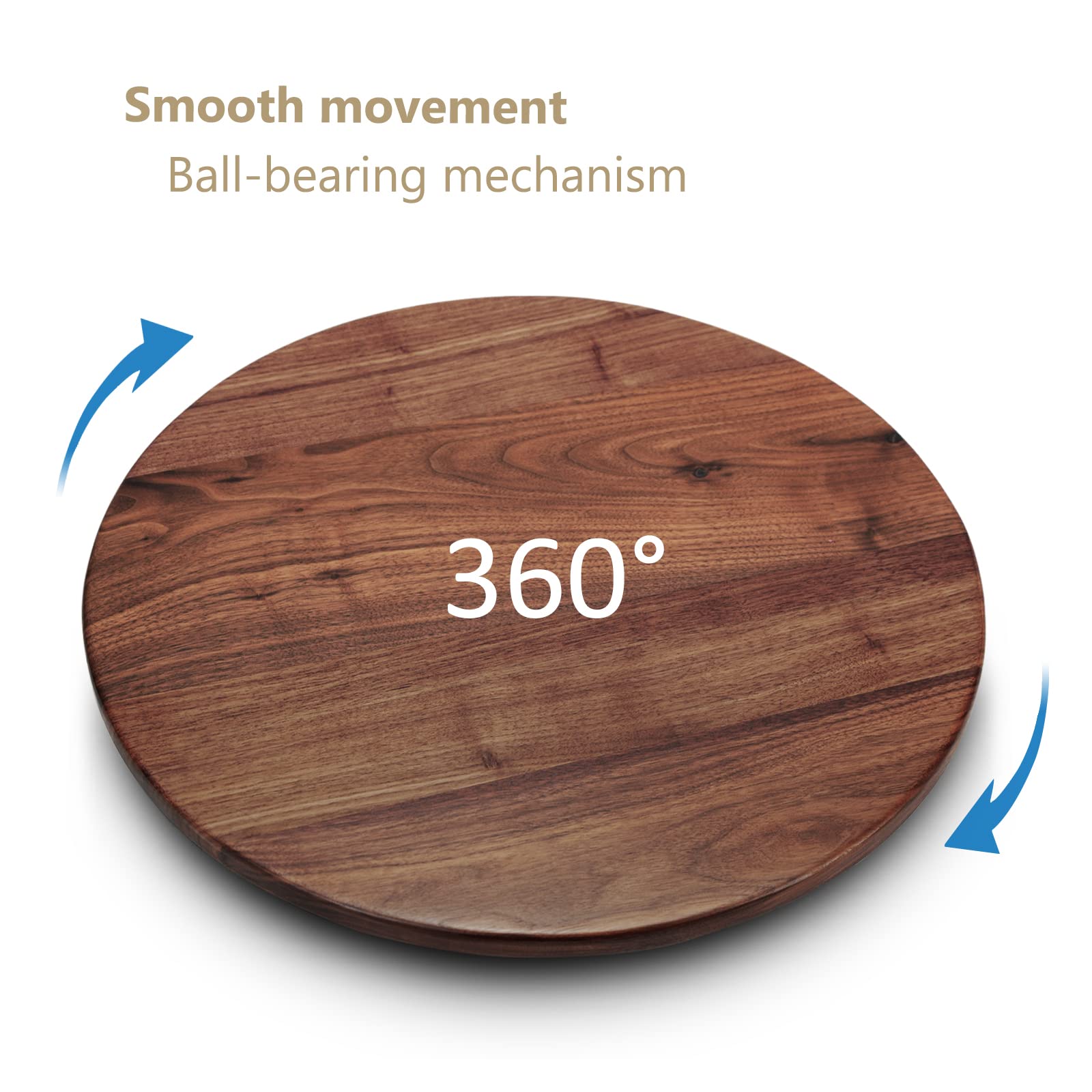 Piatto Girevole In Legno Massello , LAZY SUSAN Diametro 42xh 5 Cm Colore Legno Naturale - copertina