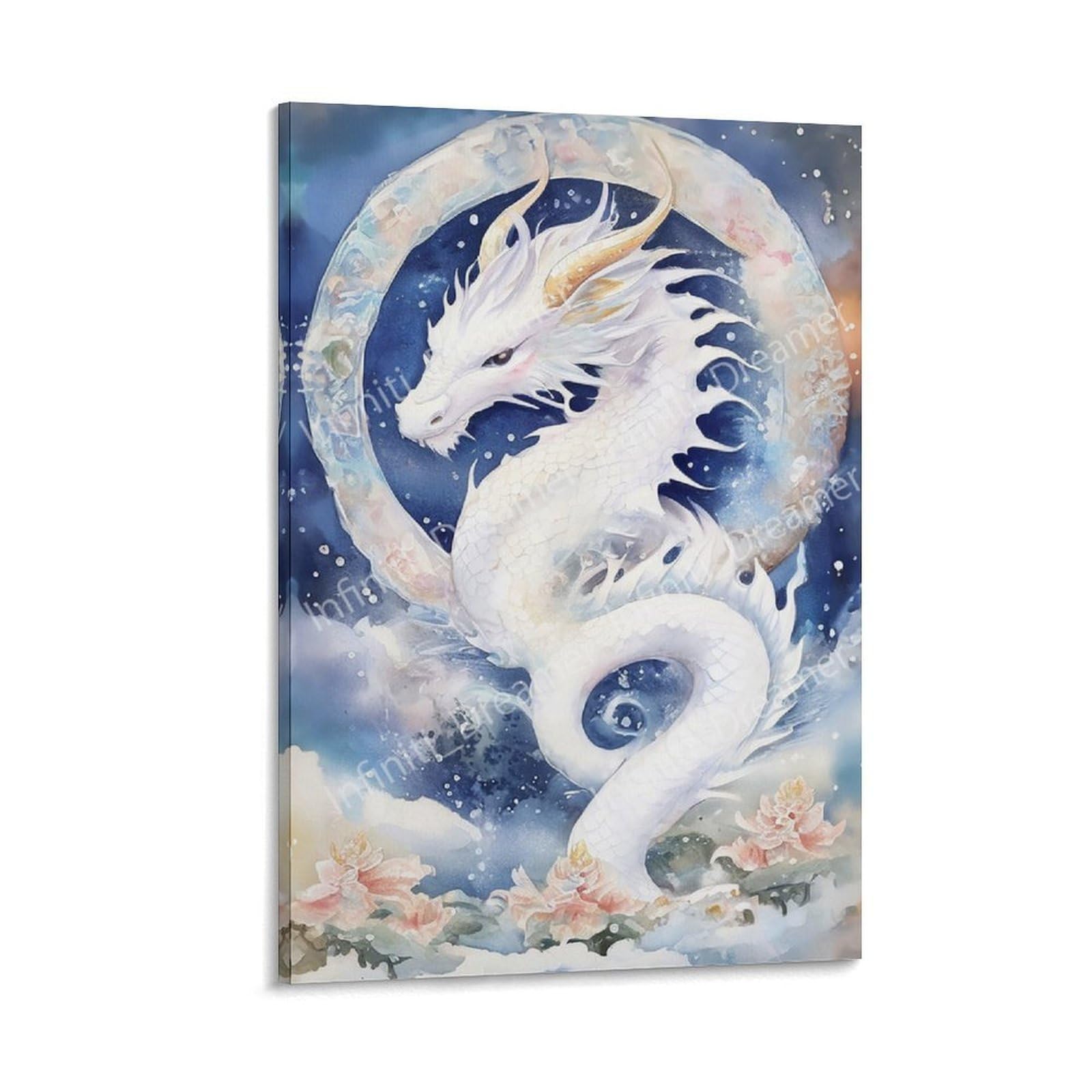 Amazon.co.jp: ポスター可愛い 白龍 龍神 龍 の開運 スピリチュアル