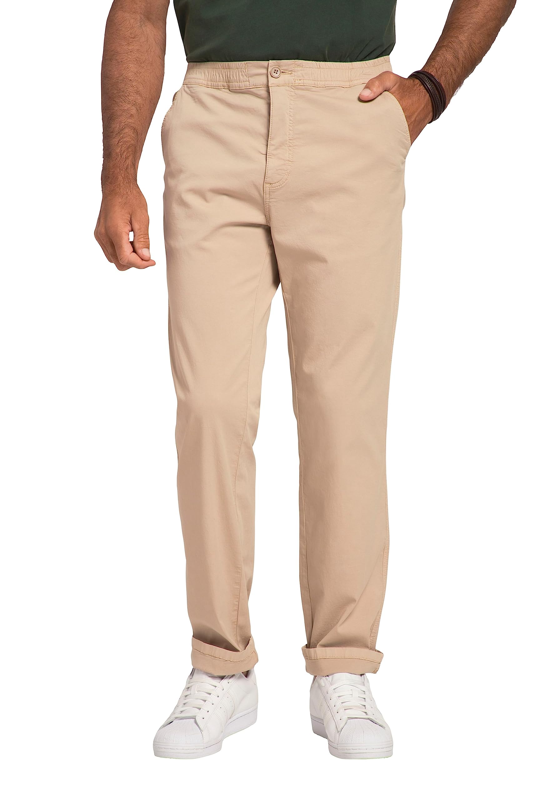 JP 1880 Flexnamic Men's Chino with Slip-On Waistband, Practical Pockets, Regular Fit Trousers